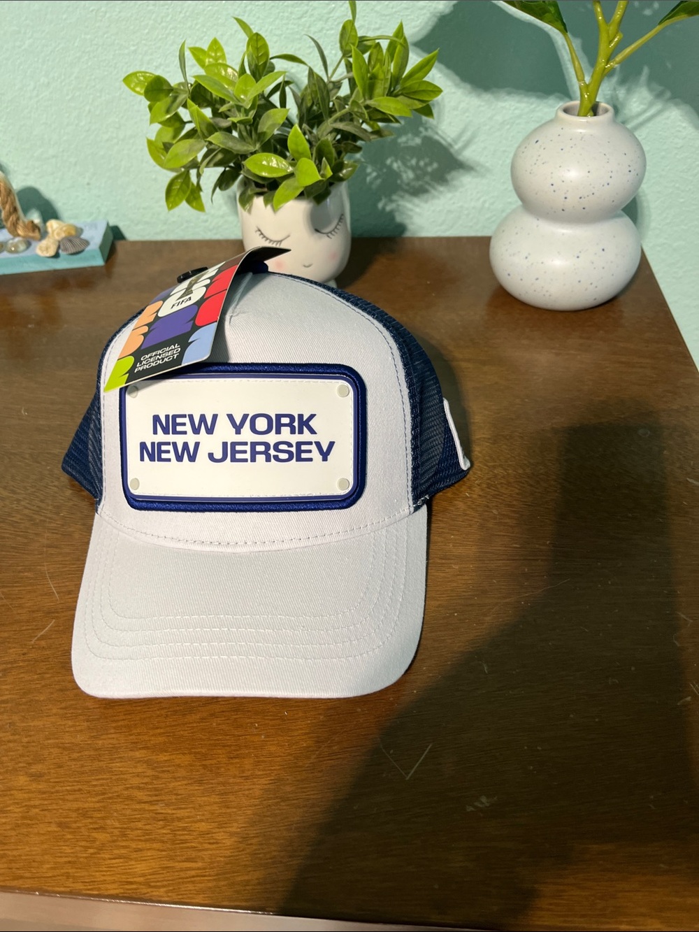 NEW YORK NEW JERSEY Men's Two-Tone Trucker Cap - Navy & White